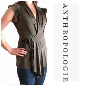 Anthropologie Fei Silk Wrap Top Asymmetrical Hem 6